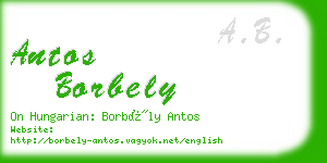 antos borbely business card